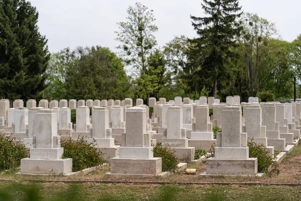 Many Tombs Rows Russian Graves Military Cemetery — Stock Photo, Image