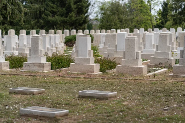 Many Tombs Rows Russian Graves Military Cemetery — Stock Photo, Image