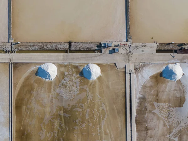 Luchtfoto Van Een Vijver Voor Zoutboeren Nin Kroatië — Stockfoto