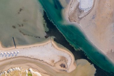 Hırvatistan 'daki Nin Sahili' nin havadan görünüşü