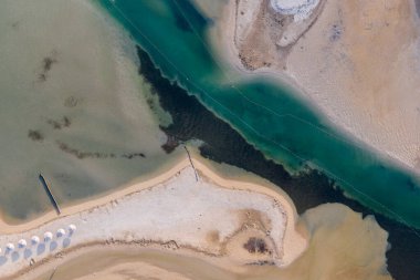 Hırvatistan 'daki Nin Sahili' nin havadan görünüşü