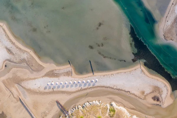 Vanuit Lucht Uitzicht Nin Strand Kroatië — Stockfoto