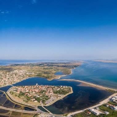 Hırvatistan 'daki Nin Adası' nın havadan görünüşü
