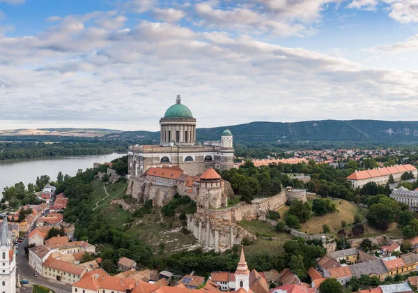 Luchtfoto Van Esztergom Basiliek Hongarije — Stockfoto