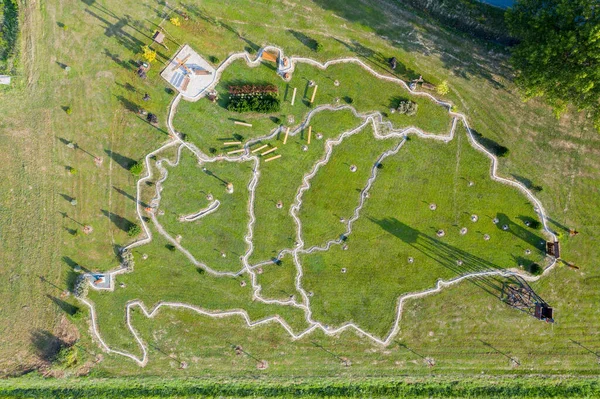 Vista Aérea Del Antiguo Mapa Húngaro Zalacseb Hungría — Foto de Stock