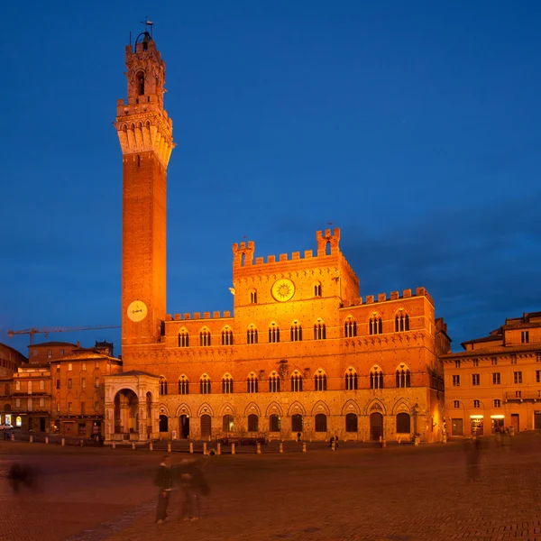 Piazza del campo mit palazzo pubblico — Stockfoto