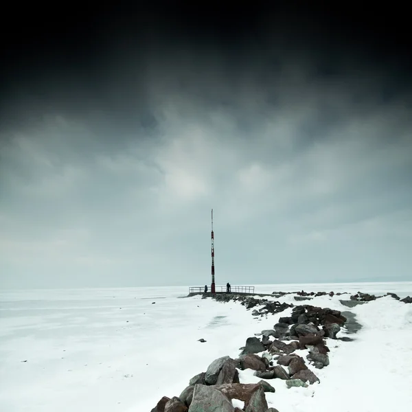 Χιονισμένο τα pier — Φωτογραφία Αρχείου