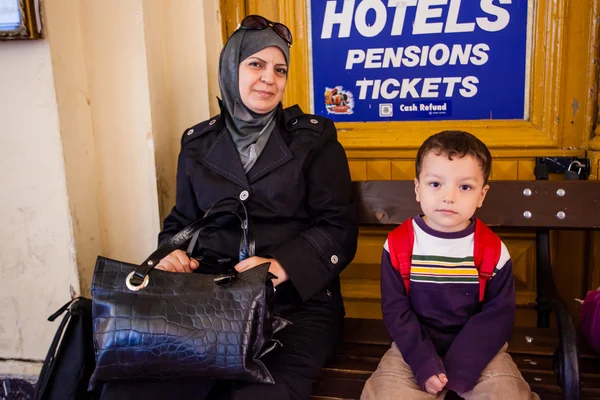 Háborús menekült a Budapest-Keleti pályaudvar — Stock Fotó