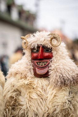 MOHACS, HUNGARY - 15 Şubat: Busojaras Karnavalı. 15 Şubat 2026, Mohacs, Macaristan.