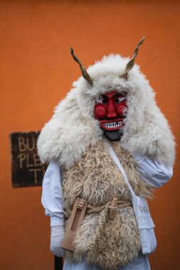 MOHACS, HUNGARY - 15 Şubat: Busojaras Karnavalı. 15 Şubat 2026, Mohacs, Macaristan.