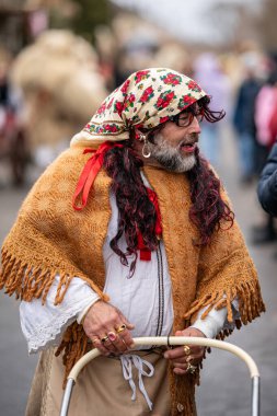 MOHACS, HUNGARY - 15 Şubat: Busojaras Karnavalı. 15 Şubat 2026, Mohacs, Macaristan.