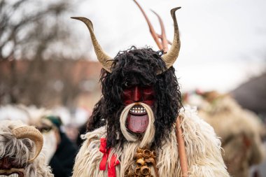 MOHACS, HUNGARY - 15 Şubat: Busojaras Karnavalı. 15 Şubat 2026, Mohacs, Macaristan.