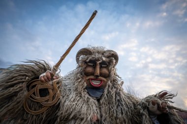 MOHACS, HUNGARY - 15 Şubat: Busojaras Karnavalı. 15 Şubat 2026, Mohacs, Macaristan.