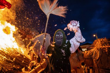 MOHACS, HUNGARY - 17 Şubat Busojaras Karnavalı. 17 Şubat 2026, Mohacs, Macaristan.