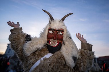 MOHACS, HUNGARY - 17 Şubat Busojaras Karnavalı. 17 Şubat 2026, Mohacs, Macaristan.