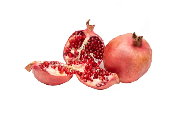 Fruit Ripe Pomegranate White Background — Stock Photo, Image