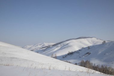 Altai Dağları 'nda kış manzarası