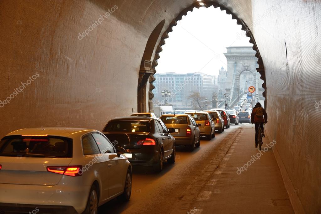 Traffic jam in Budapest