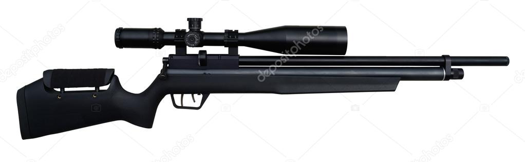 Black blowgun with scope.