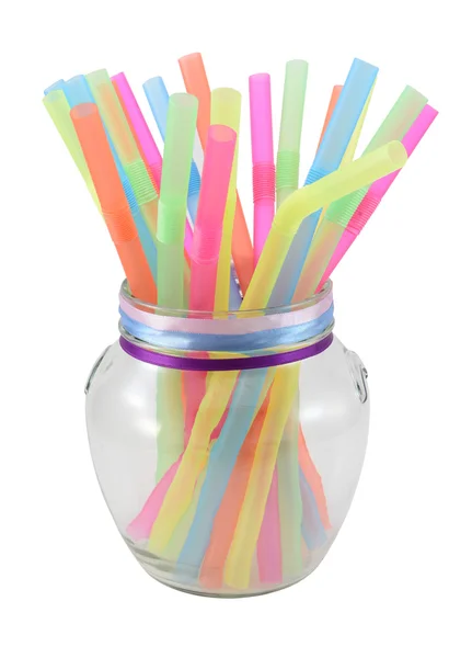 Colorful drink straw tubs — Stock Photo, Image