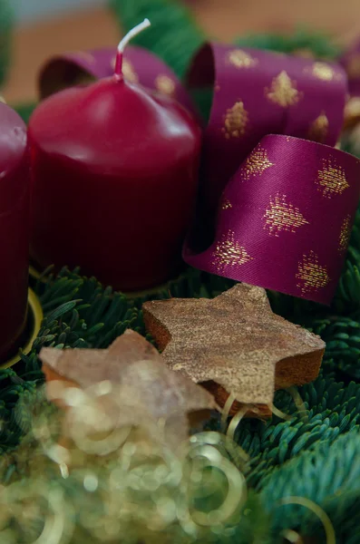 Grinalda de Natal com velas — Fotografia de Stock