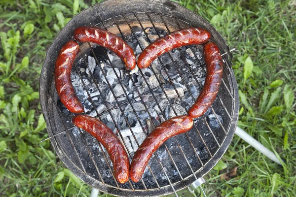 Coeur avec saucisse — Photo