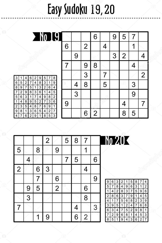 Easy Sudoku Puzzles Two Games Suitable For Kids Beginners Or Just For Relax Answers Included Premium Vector In Adobe Illustrator Ai Ai Format Encapsulated Postscript Eps Eps Format