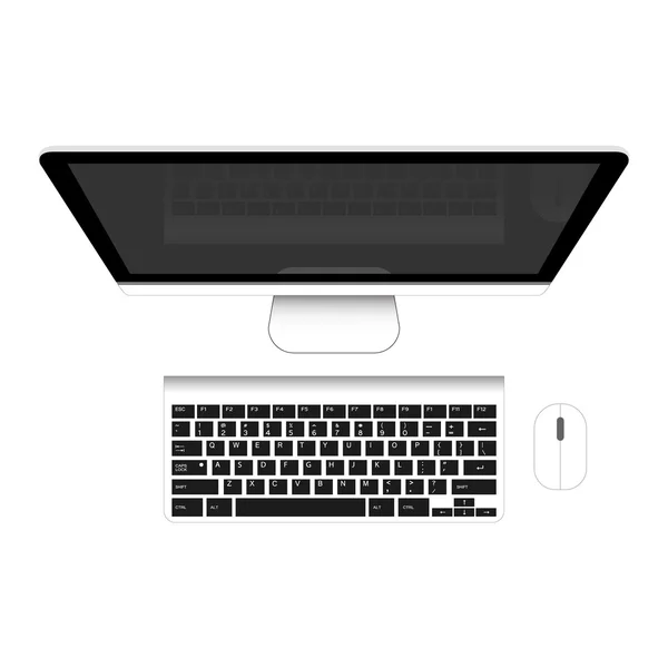 Personal Computer isoliert auf weißem Hintergrund — Stockvektor