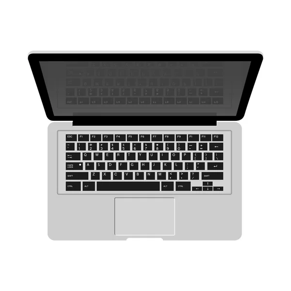 Laptop isolerad på vit bakgrund — Stock vektor