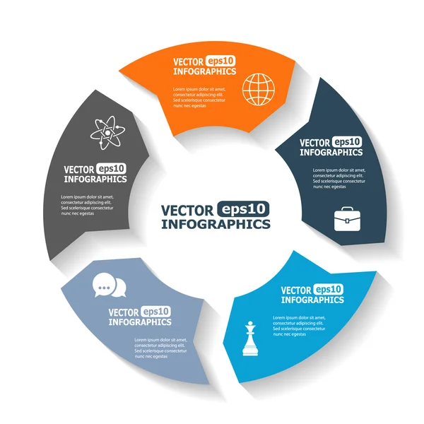 Infográficos de círculo modernos — Vetor de Stock