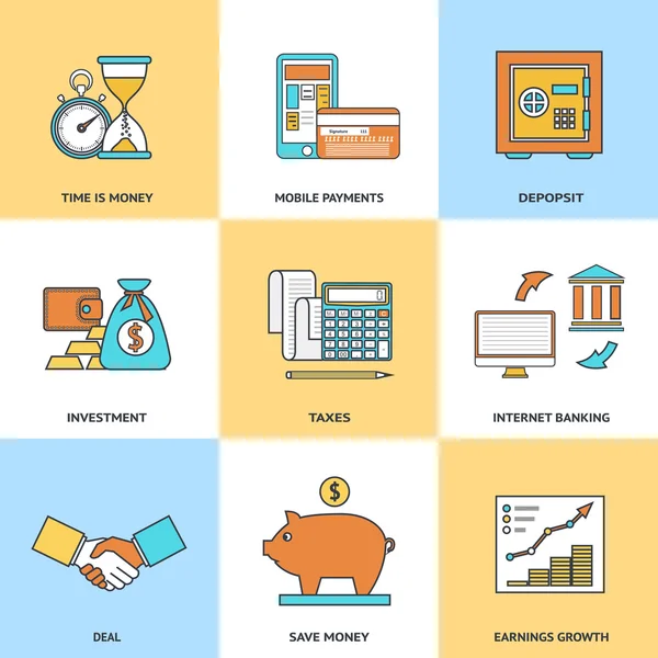 Modern financial line icons Royalty Free Stock Vektory