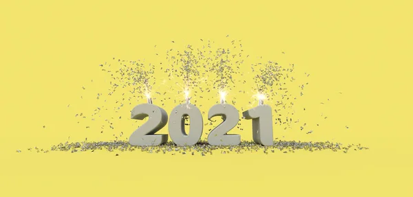 2021 Couleurs Célébration Titre Année Rendu — Photo