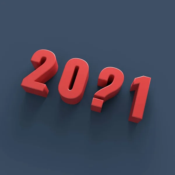 2021 Kérdőjellel Renderelés — Stock Fotó