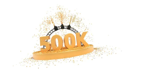 500K Followers Célébration Sur Fond Blanc Rendu — Photo