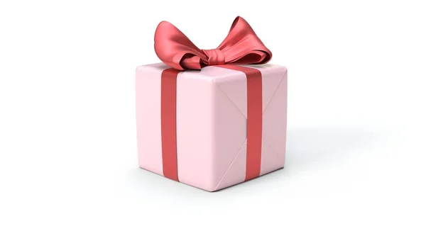 Pink Gift White Background Rendering — Stock Photo, Image
