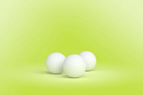 Pelotas Golf Con Bandera Roja Sobre Fondo Verde Representación — Foto de Stock