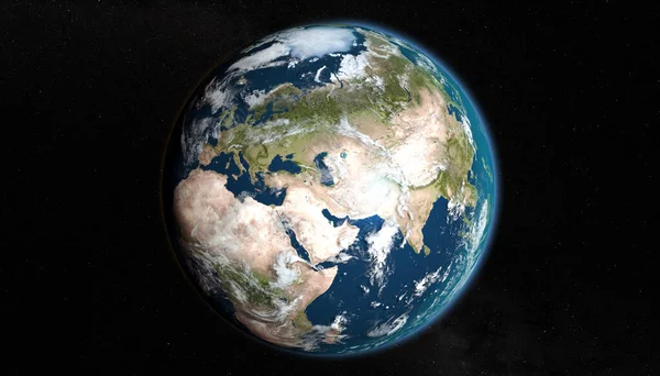 Tierra Desde Espacio Zoom Rusia Renderizado —  Fotos de Stock
