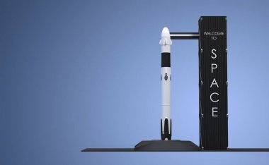Roket gitmeye hazır - 3D görüntüleme