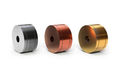 Beyaz arkaplanda metal bobin - 3B Hazırlama