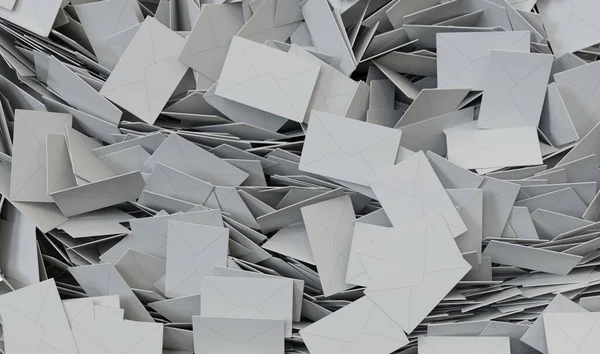 Zarflar veya oy pusulalarıyla dolu bir arkaplan - 3B oluşturma