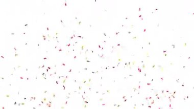 kırmızı ve altın konfeti patlaması - 3D görüntüleme - ayrı alfa kanalı