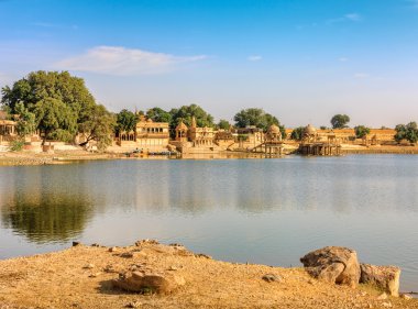 Gadi Sagar (Gadisar), Jaisalmer, Rajasthan, Hindistan, Asya