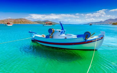 Mirabello Bay Girit sahil tekneden Balık tutma