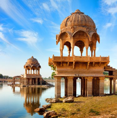 Gadi Sagar (Gadisar), Jaisalmer, Rajasthan, Hindistan, Asya