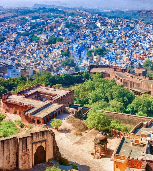 Jodhpur. The Blue City and Mehrangarh Fort. Rajastán, India —  Fotos de Stock