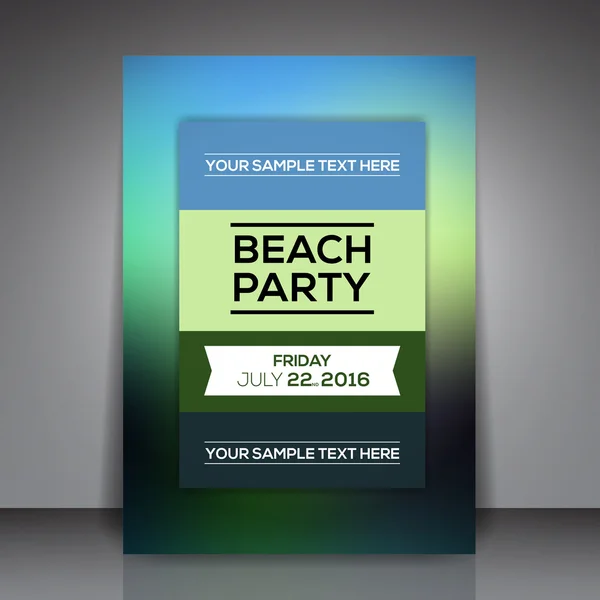 Minimale Beach Party Flyer — Stockvector