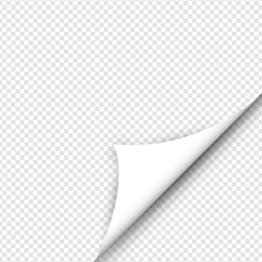 Sayfa curl boş kağıt üzerine gölge ile 