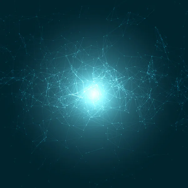 抽象的な多角形空間青背景 — ストックベクタ