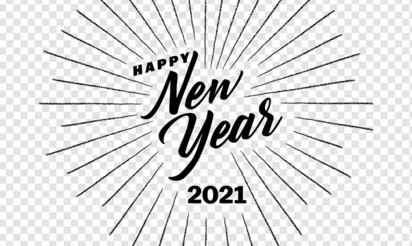 2021 Happy New Year Design Template Celebration Typography Cartaz Banner —  Vetores de Stock