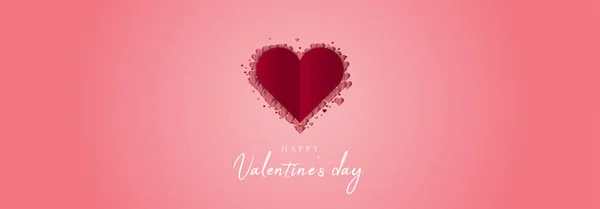 Feliz Día San Valentín Con Concepto Corazón Rojo Sobre Fondo — Vector de stock